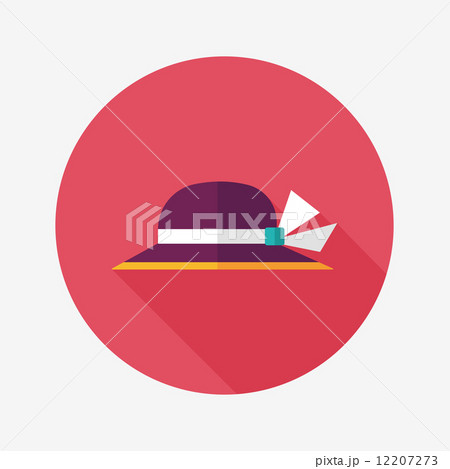 Women hat flat icon with long shadow 12207273