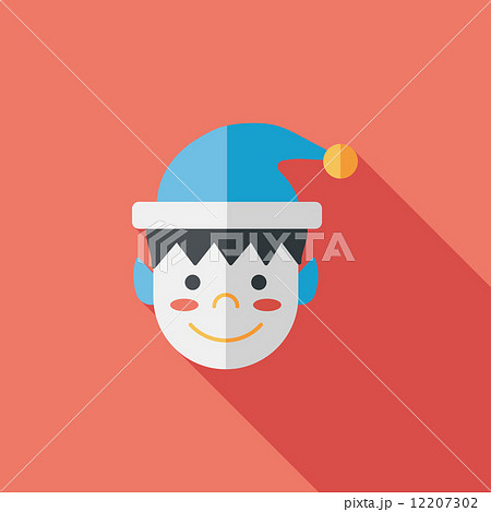 Christmas boy flat icon with long shadow,eps10 Christmas boy flat icon with long shadow,eps10 12207302