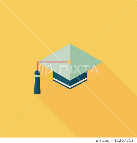 Education Cap flat icon with long shadow,eps10 12207513