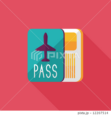 Passport icon, flat icon with long shadow 12207514