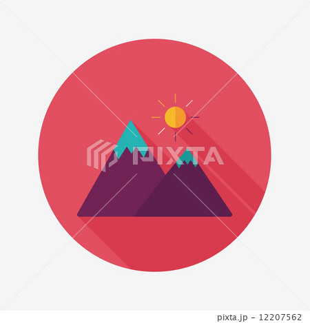 Mountain tourist flat icon with long shadowのイラスト素材 [12207562] - PIXTA