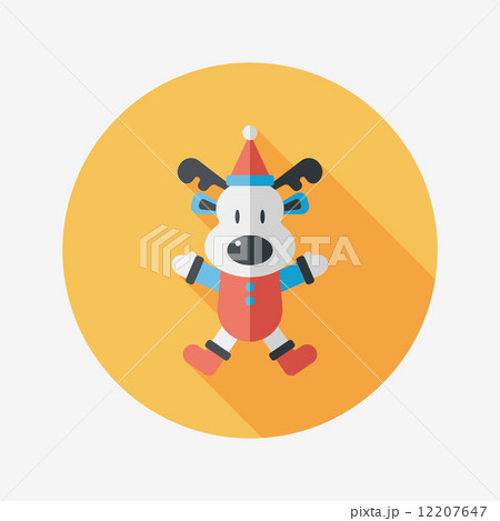 Reindeer flat icon with long shadow, eps10 12207647