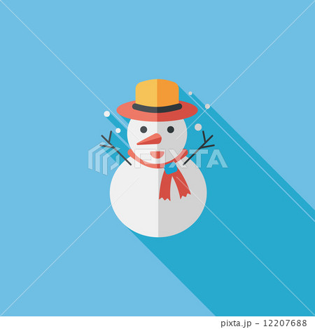 snowman flat icon with long shadow,eps10 12207688