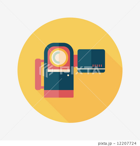 Video camera flat icon with long shadow 12207724