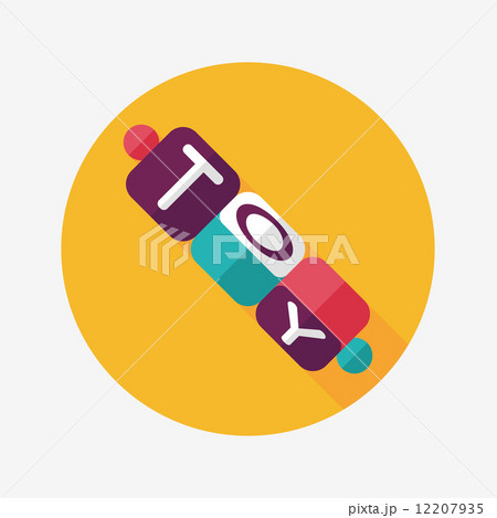 bricks toy flat icon with long shadow,eps10 12207935