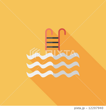 Pool flat icon with long shadow Pool flat icon with long shadow 12207940