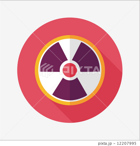 Radiation flat icon with long shadow 12207995