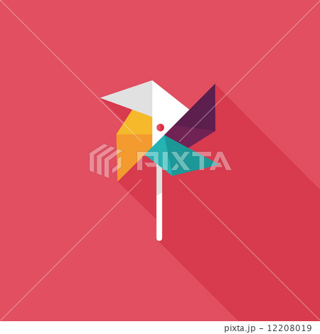 Windmill flat icon with long shadowのイラスト素材 [12208019] - PIXTA