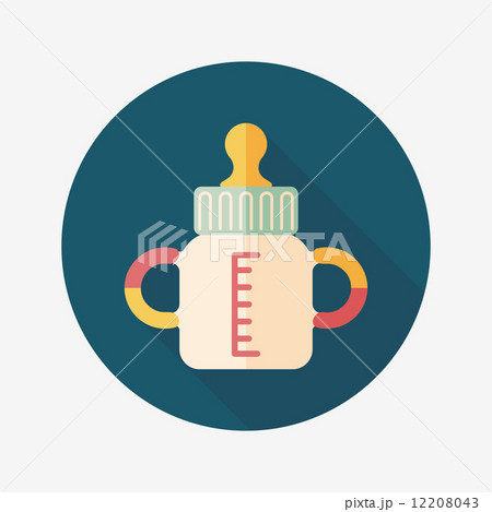 Baby bottle flat icon with long shadow,EPS 10 12208043