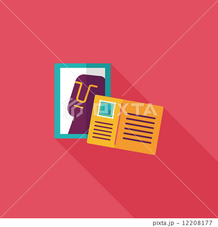 Postcard flat icon with long shadow 12208177