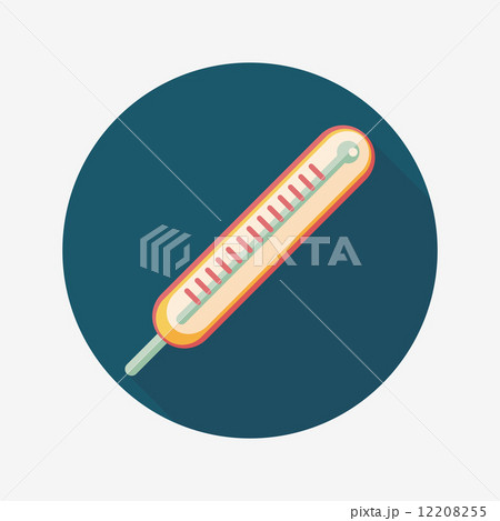 thermometer flat icon with long shadow 12208255