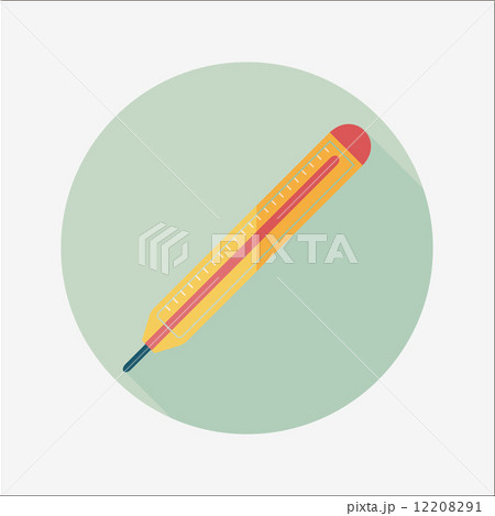 thermometer flat icon with long shadow 12208291