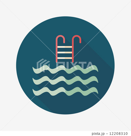 Pool flat icon with long shadow 12208310