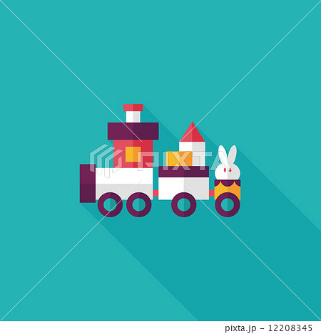 Train toy flat icon with long shadow,EPS 10 Train toy flat icon with long shadow,EPS 10 12208345