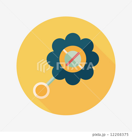baby rattle flat icon with long shadow,EPS 10 12208375