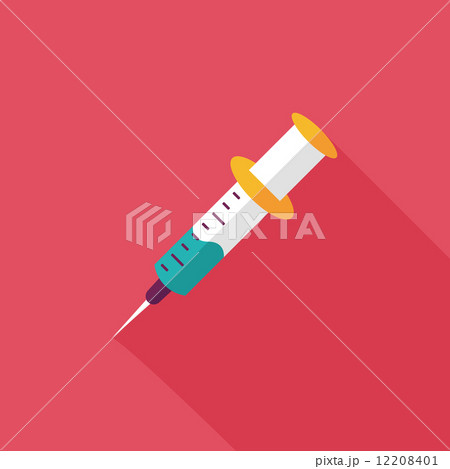 syringe flat icon with long shadow syringe flat icon with long shadow 12208401