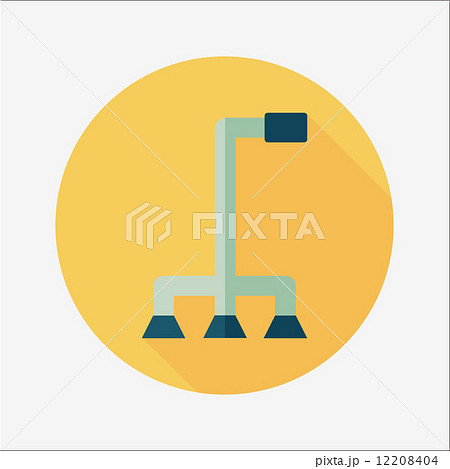 walking stick flat icon with long shadow 12208404