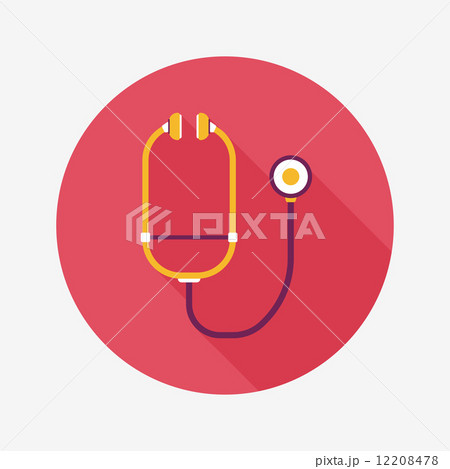 stethoscope flat icon with long shadow stethoscope flat icon with long shadow 12208478