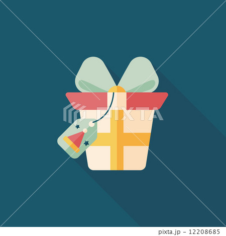 Christmas gift flat icon with long shadow,eps10 12208685