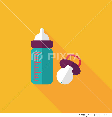 Baby bottle flat icon with long shadow,EPS 10 Baby bottle flat icon with long shadow,EPS 10 12208776