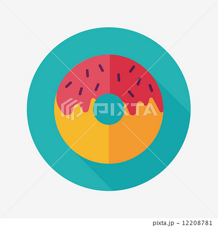 Donut flat icon with long shadow,eps10 Donut flat icon with long shadow,eps10 12208781