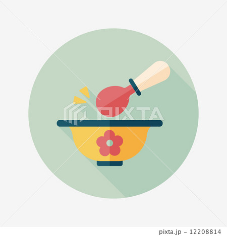 baby food bowl flat icon with long shadow,eps10 12208814