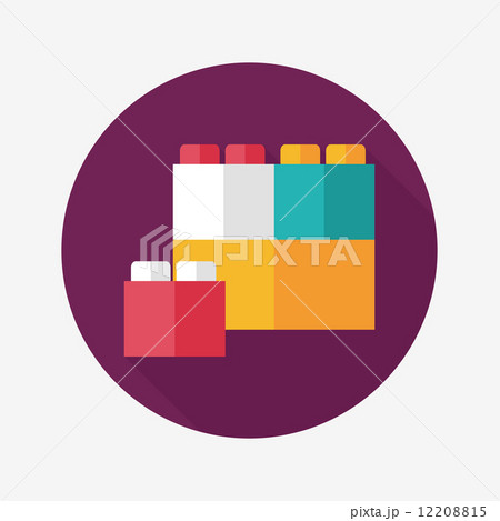 bricks toy flat icon with long shadow,eps10 12208815