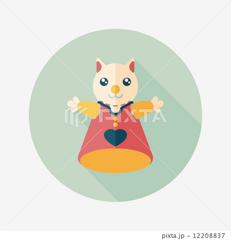 cat hand puppet flat icon with long shadow,eps10 12208837