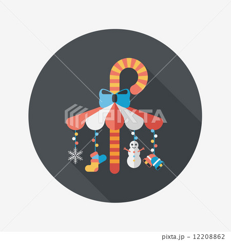 Decorative candy cane flat icon with long shadow eps10 Decorative candy cane flat icon with long shadow eps10 12208862
