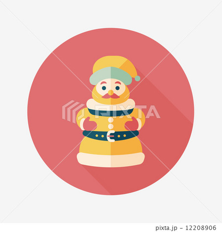 Santa Claus flat icon with long shadow eps10のイラスト素材 [12208906] - PIXTA