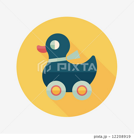 duck toy flat icon with long shadow,eps10 12208919