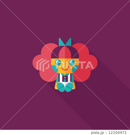 girl doll toy flat icon with long shadow,eps 10 girl doll toy flat icon with long shadow,eps 10 12208972