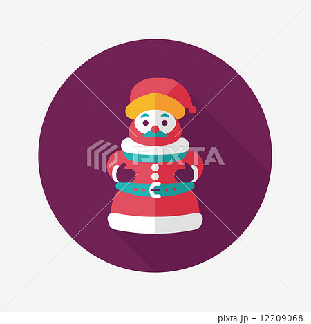 Santa Claus flat icon with long shadow eps10のイラスト素材 [12209068] - PIXTA
