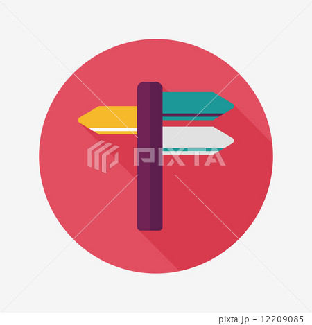 Signpost flat icon with long shadow 12209085