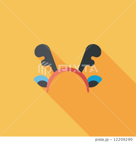 reindeer headband flat icon with long shadow,eps10 reindeer headband flat icon with long shadow,eps10 12209290