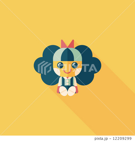 girl doll toy flat icon with long shadow,eps 10 girl doll toy flat icon with long shadow,eps 10 12209299