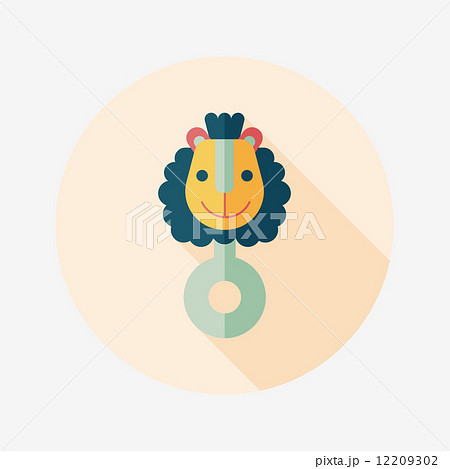baby rattle flat icon with long shadow,eps10 12209302