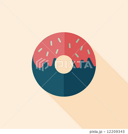 Donut flat icon with long shadow,eps10 12209343