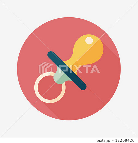 Baby's dummy flat icon with long shadow,EPS 10 12209426
