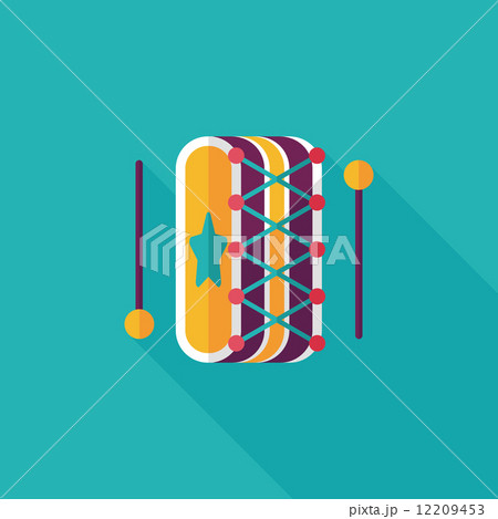 drum flat icon with long shadow,eps10 12209453
