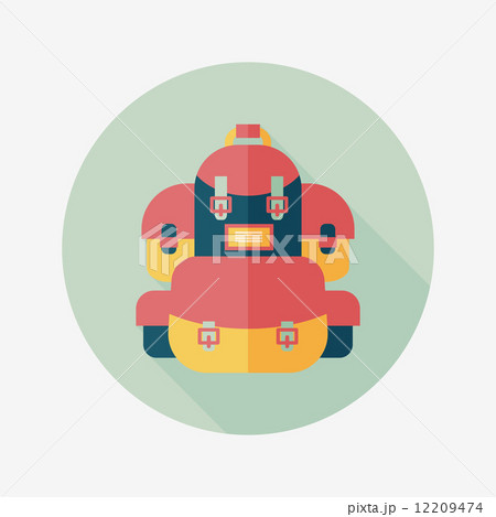 backpack flat icon with long shadow 12209474