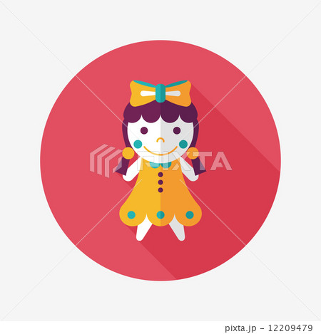 girl doll toy flat icon with long shadow,eps 10 12209479