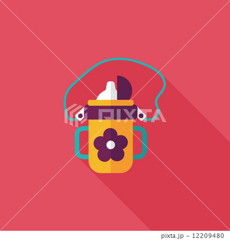 kid water bottle flat icon with long shadow,EPS 10 12209480