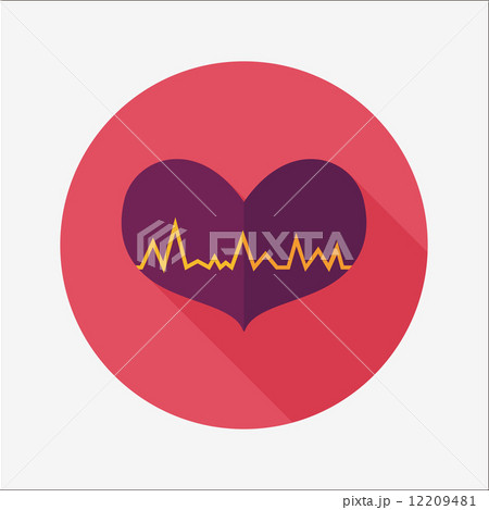 ECG heart flat icon with long shadow 12209481