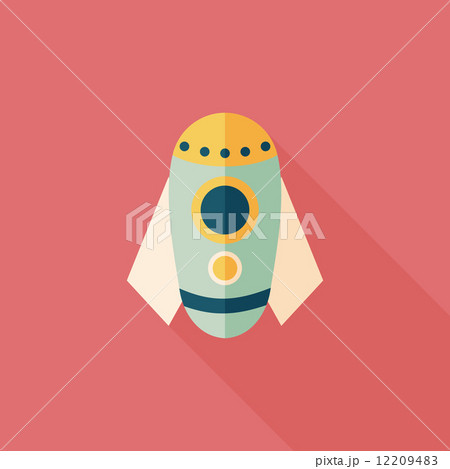 Rocket flat icon with long shadow,eps10 12209483