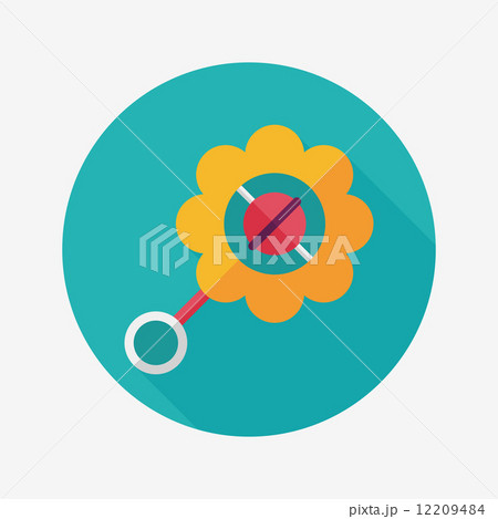 baby rattle flat icon with long shadow,EPS 10 baby rattle flat icon with long shadow,EPS 10 12209484