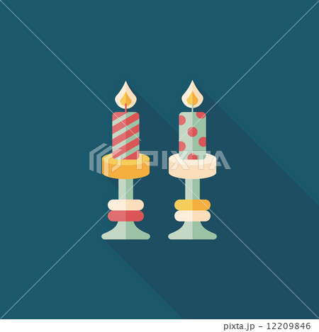 Christmas candle flat icon with long shadow,eps10 Christmas candle flat icon with long shadow,eps10 12209846