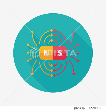 magnetic fields flat icon with long shadow,eps10 12209929
