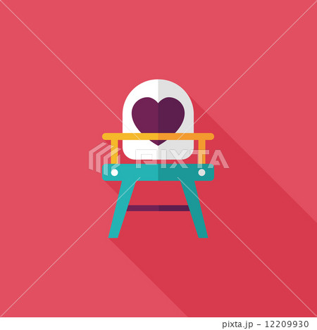 baby high chair flat icon with long shadow,eps10 12209930