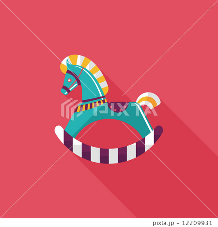 horse toy flat icon with long shadow,eps10 12209931